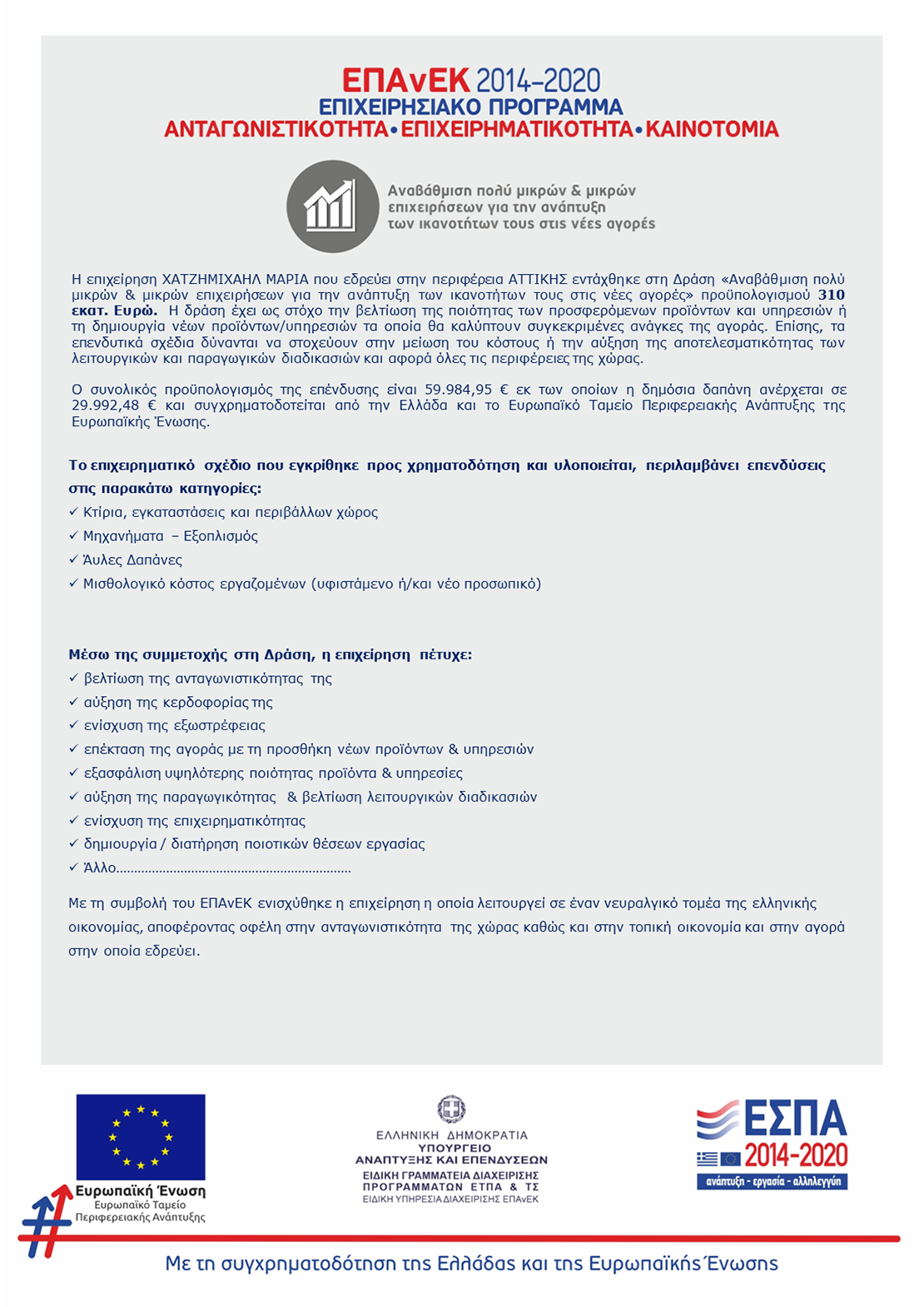 ΕΠΑνΕΚ 2014-2022. Επιχειρισιακό Πρόγραμμα Ανταγωνιστικότητα, Επιχειρηματικότητα, Καινοτομία. 